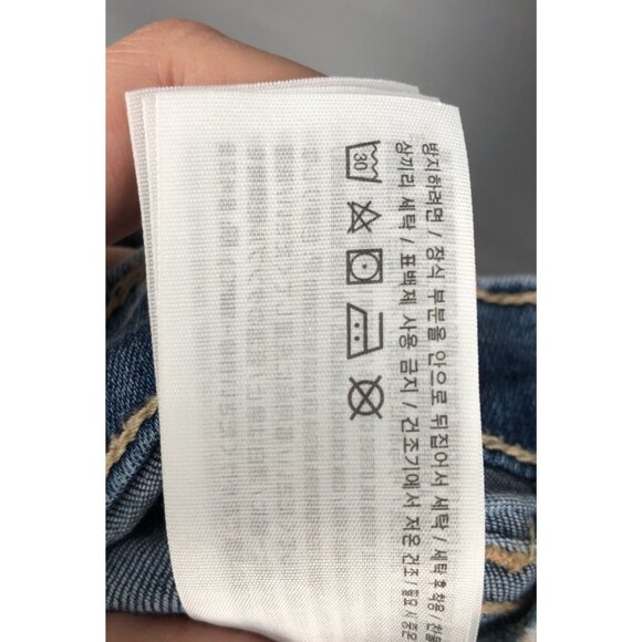 Abercrombie Kids High-Rise Flare Jeans Girls 9/10 Daisy Print Cotton Blend y2k - Picture 7 of 10